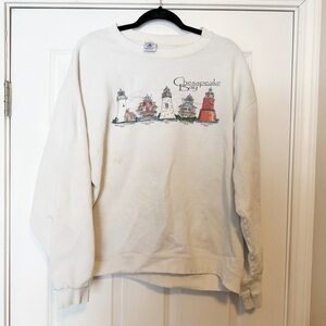 Vintage delta Chesapeake Bay lighthouse graphic crewneck
